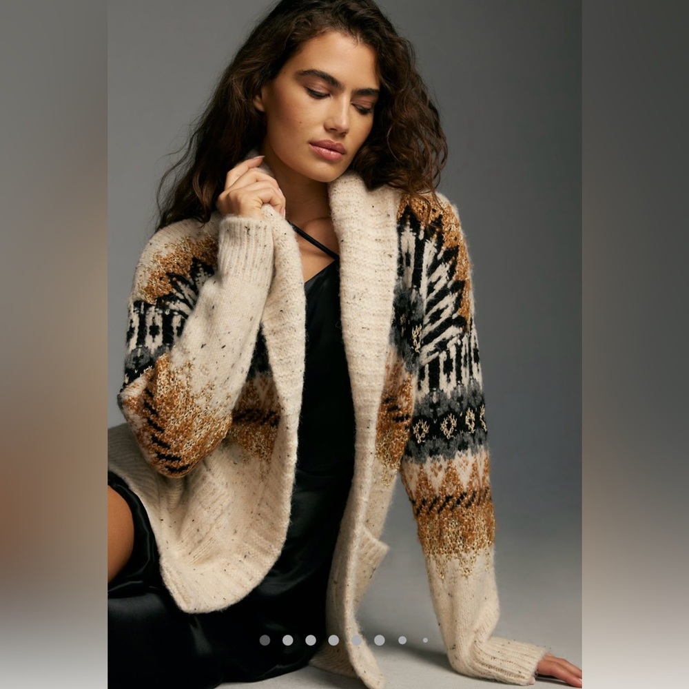 New with tags Anthropologie patterned cardigan sweater- Fall must!